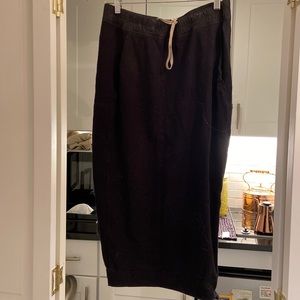 Black Rick Owens cotton drawstring skirt